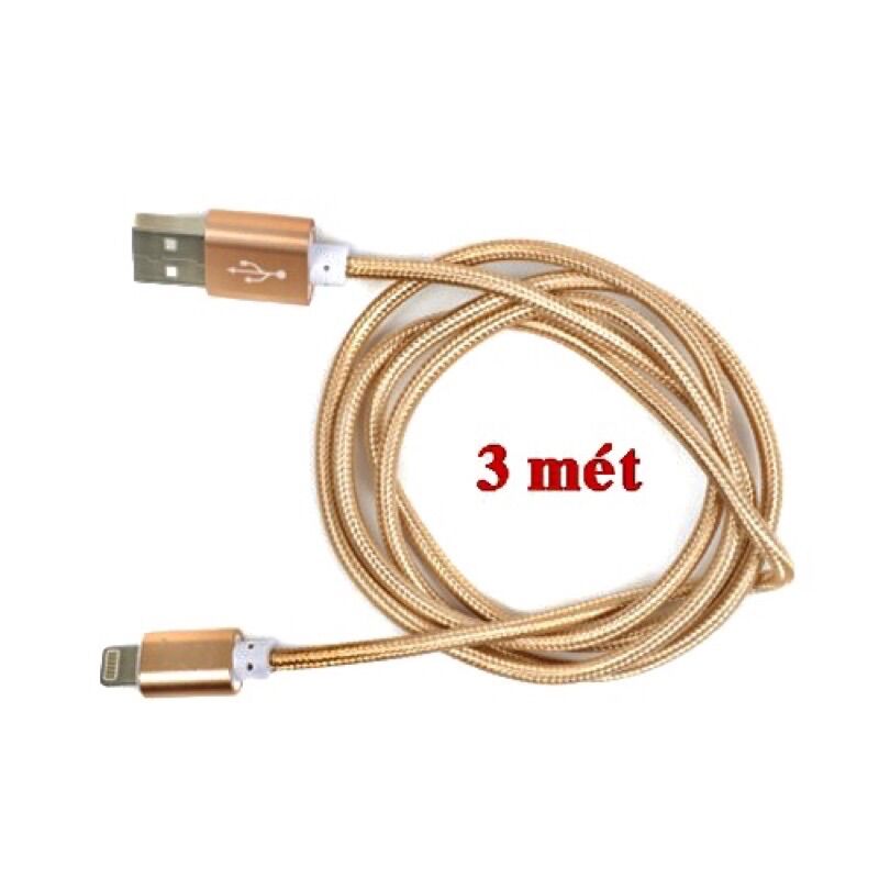 💥💥 Dây Cáp Sạc dài 3M- Dây dù, Sạc nhanh. Dành cho Iphone và Samsung siêu bền