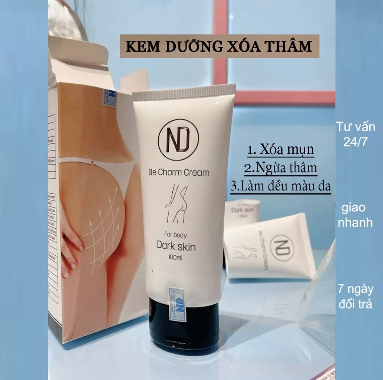Kem hỗ trợ làm mờ thâm be charm cream kem giảm thâm mông nách đầu gối
