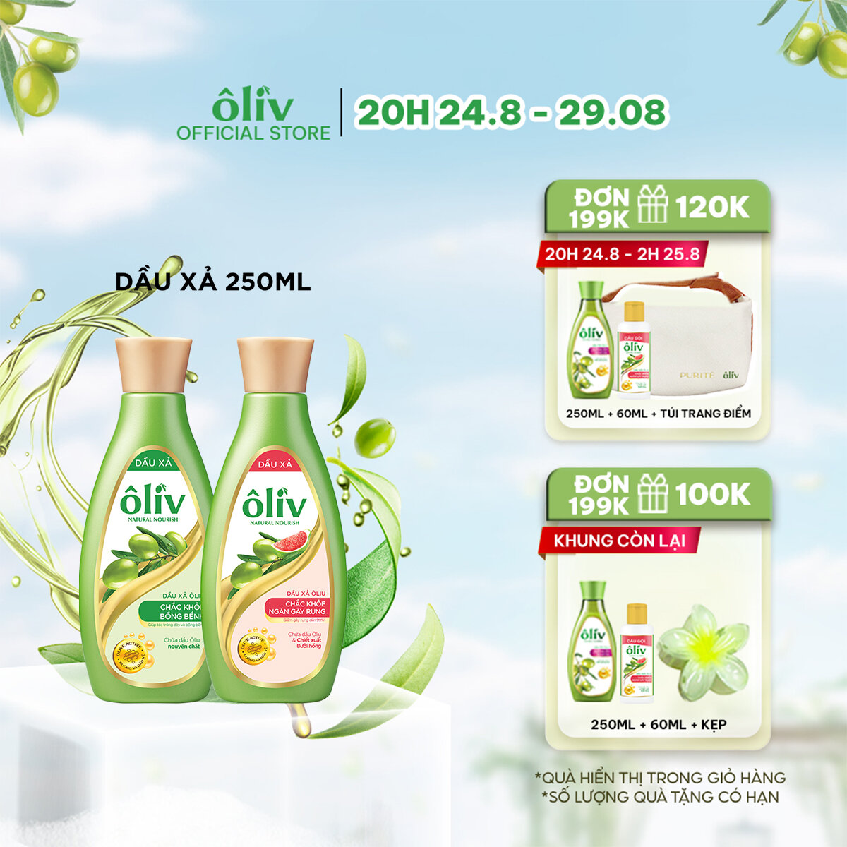 Dầu xả ôliv chắc khỏe 250ml