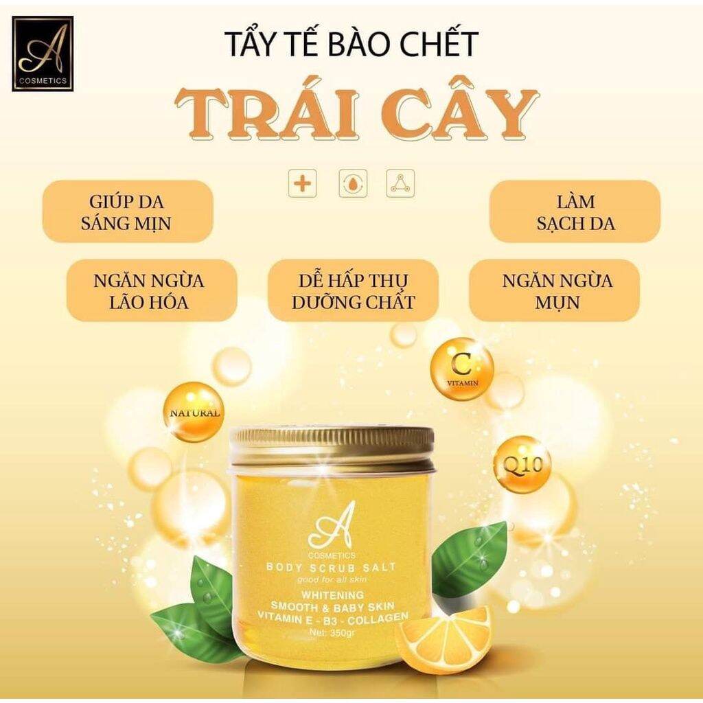 Muối tắm tẩy tế bào chết trái cây a cosmetic- làm sạch sâu body