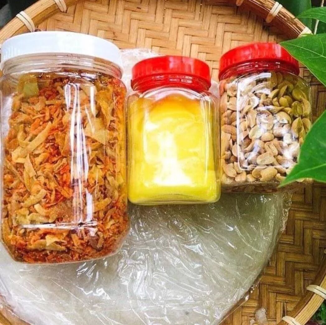 500gr bánh tráng tròn phơi sương + hủ đậu phộng + hủ muối tôm hành phi đặc sản Tây Ninh