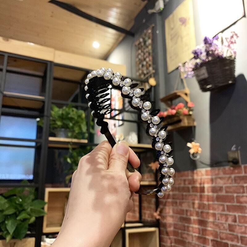 Băng đô cài tóc đính đá phong cách Hàn Quốc