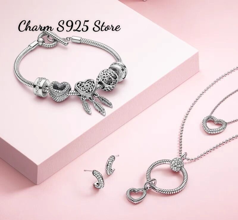 CHARM PAN ALE TIM 3 LÁ BẠC S925 HÀNG CAO CẤP