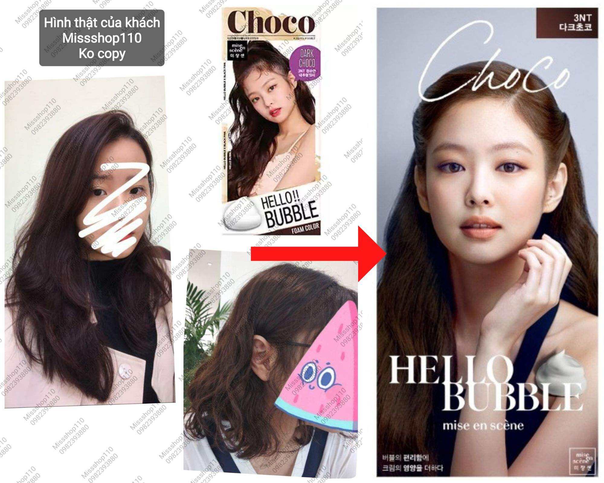 Thuốc nhuộm tóc dạng bọt Hello Bubble BLACKPINK 3NT DARK CHOCO