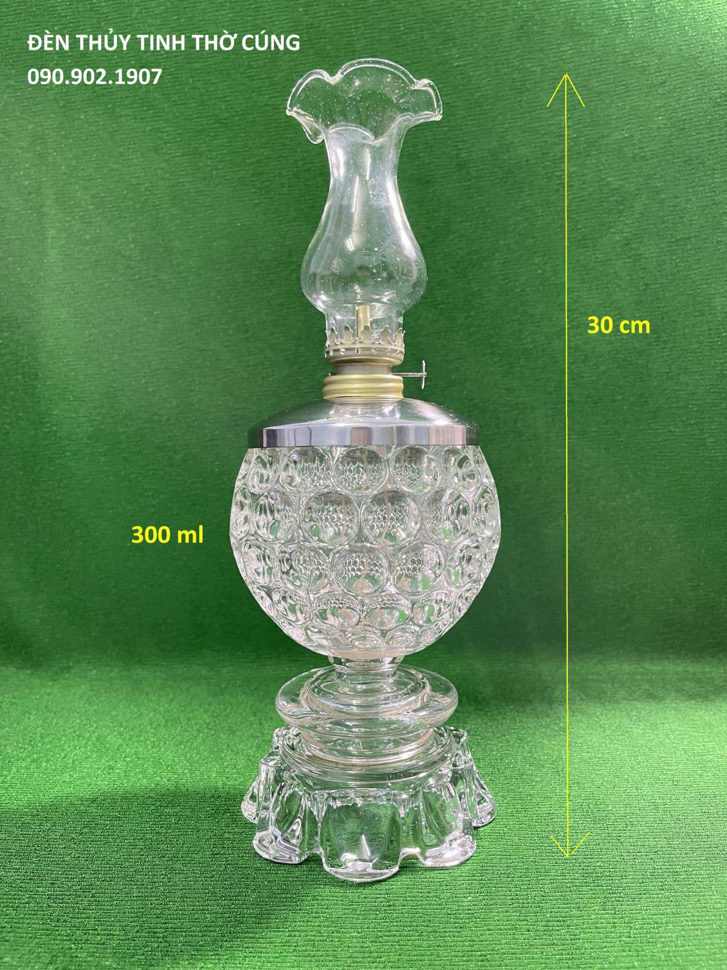 ĐÈN THỦY TINH THỜ CÚNG - PHA LÊ NẮP TÀN - LÕM