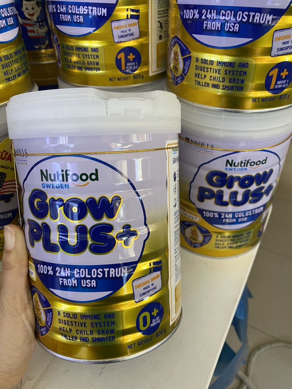 Sữa bột Grow Plus vàng  0+lon 800g(Date mới)