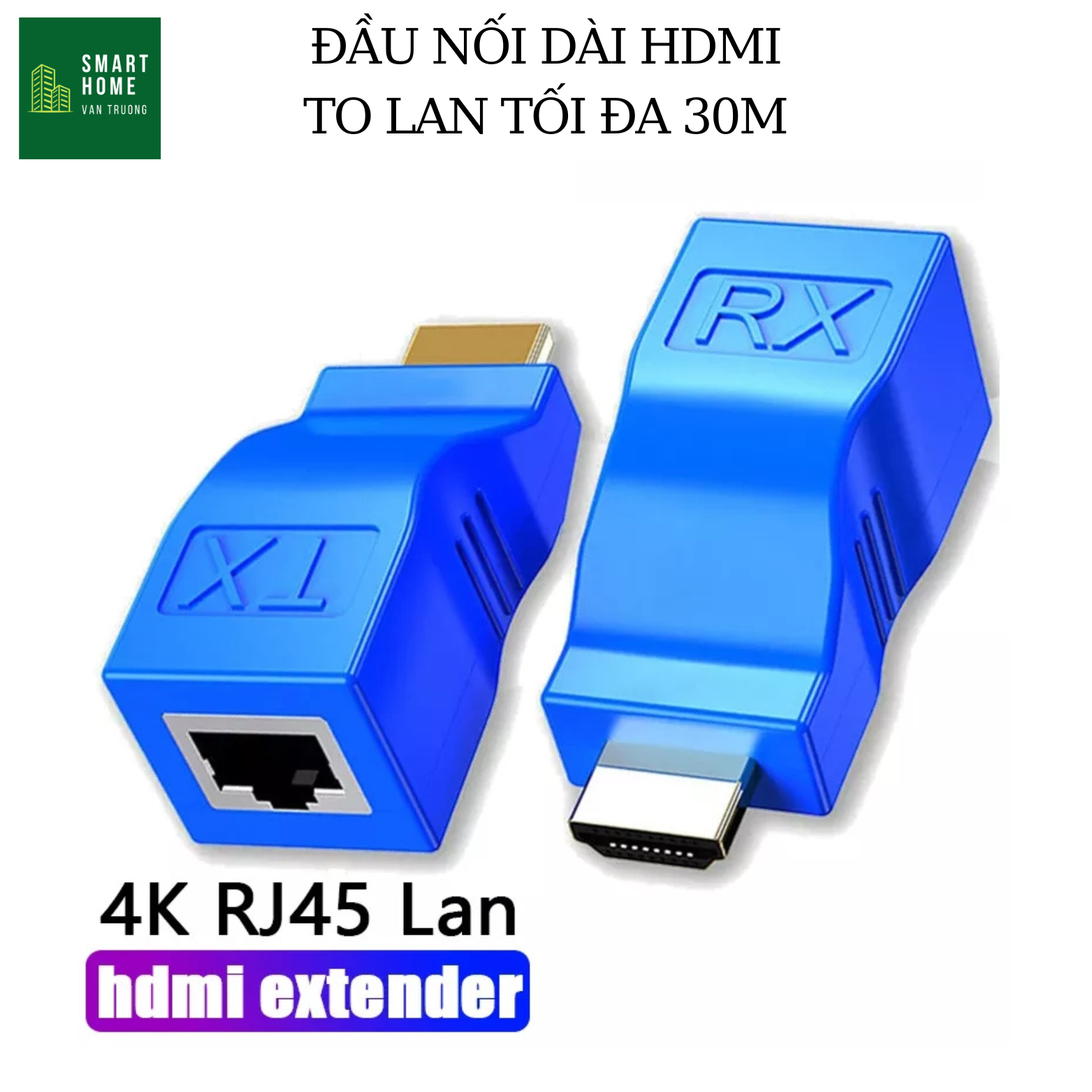 Set connector long HDMI for projector, display computer pc up projector distance 30m (HDMI to LAN)