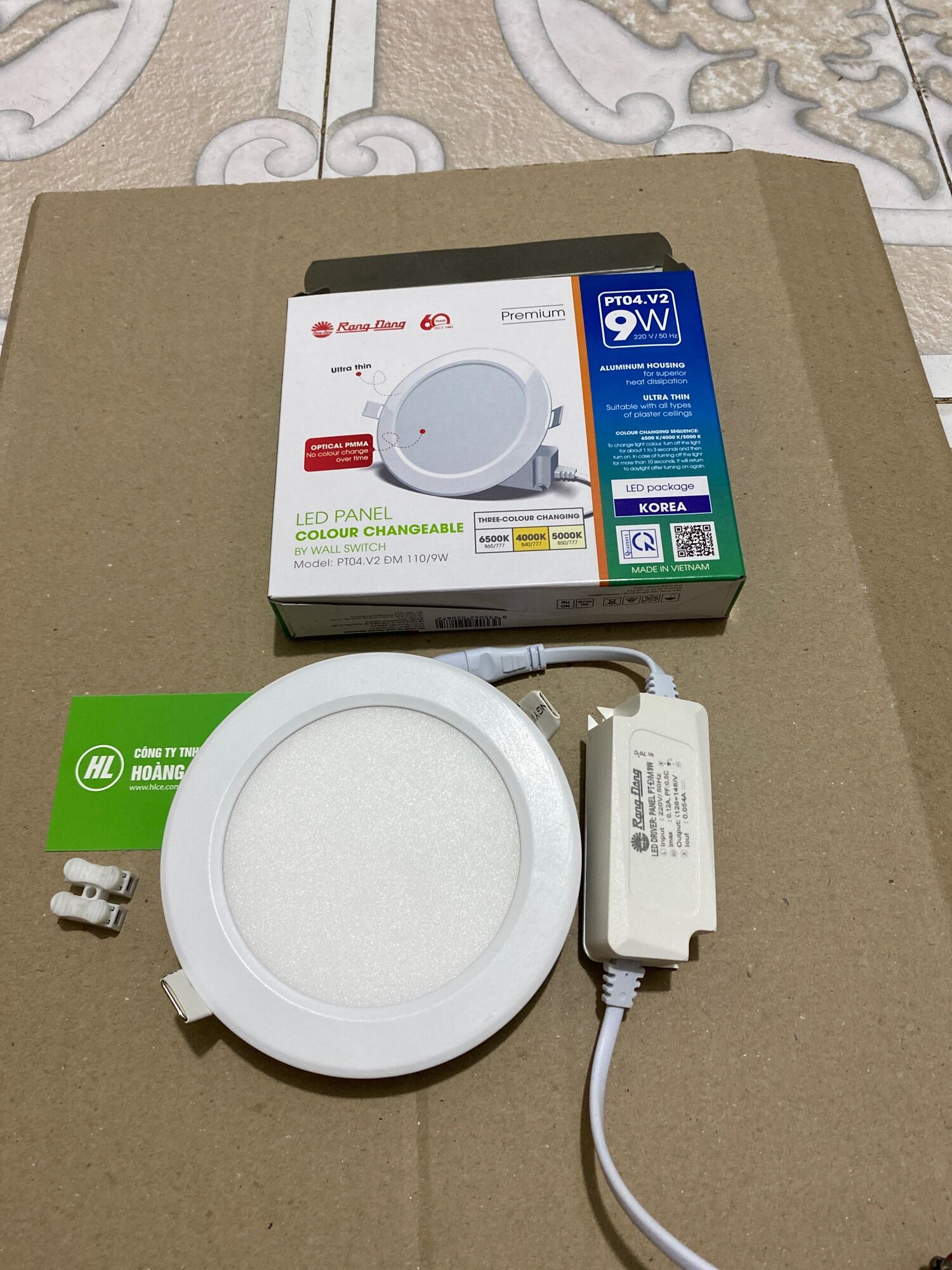 Đèn LED  Rạng Đông - Đèn PANEL tròn âm trần PT04, 9W KHOÉT LỖ 110mm