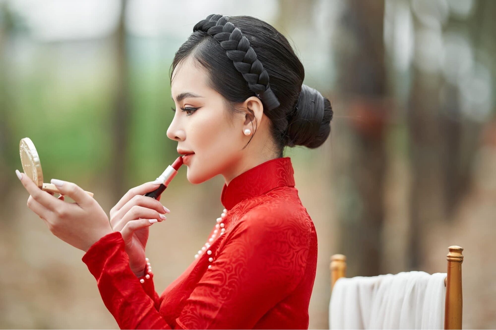Băng đô tóc thắt bím cực xinh dày 5cm