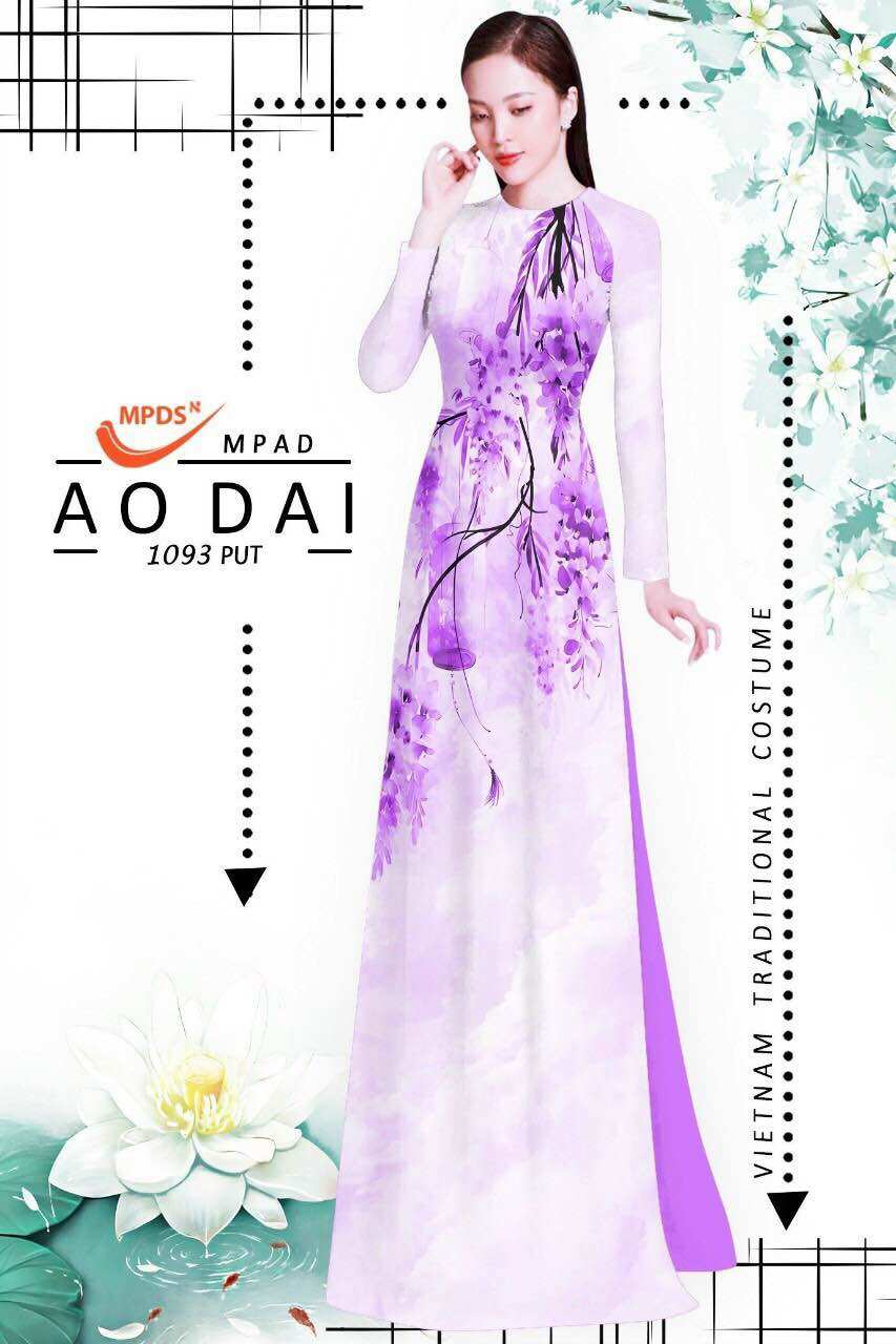 Vải áo dài in hoa 3D