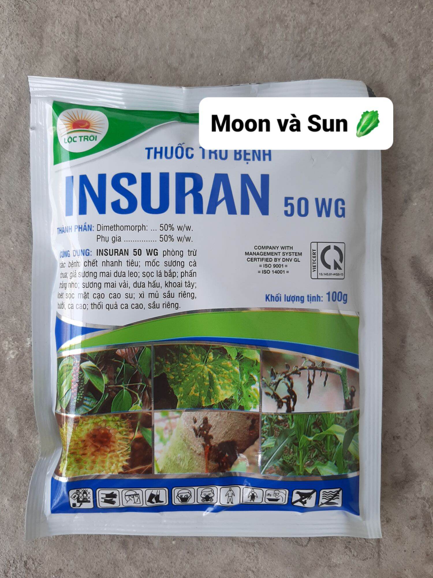 Thuốc trừ bệnh insuran 50wg gói 100g - nn moon sun