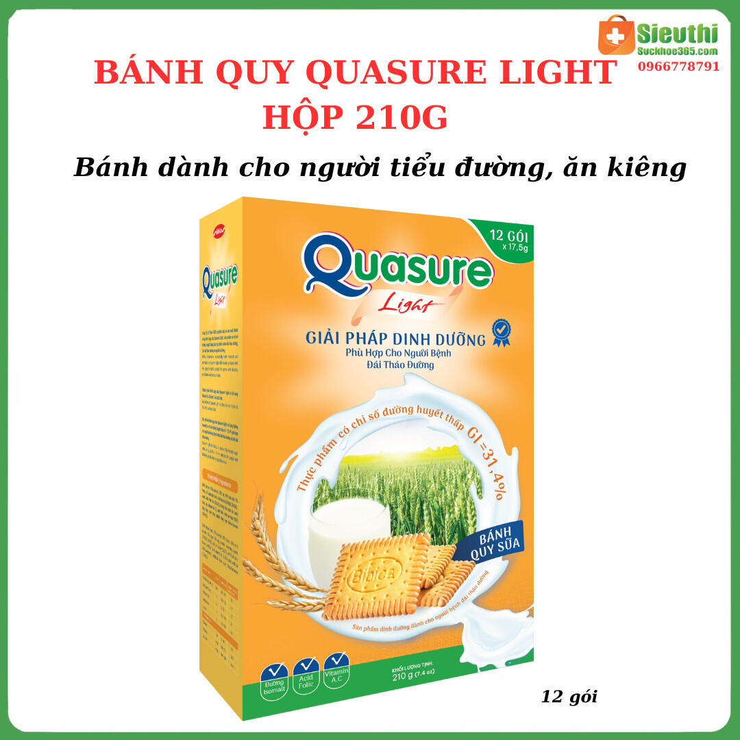 Bánh Quy Sữa Quasure Light hộp 210g dành cho người tiểu đường, ăn kiêng