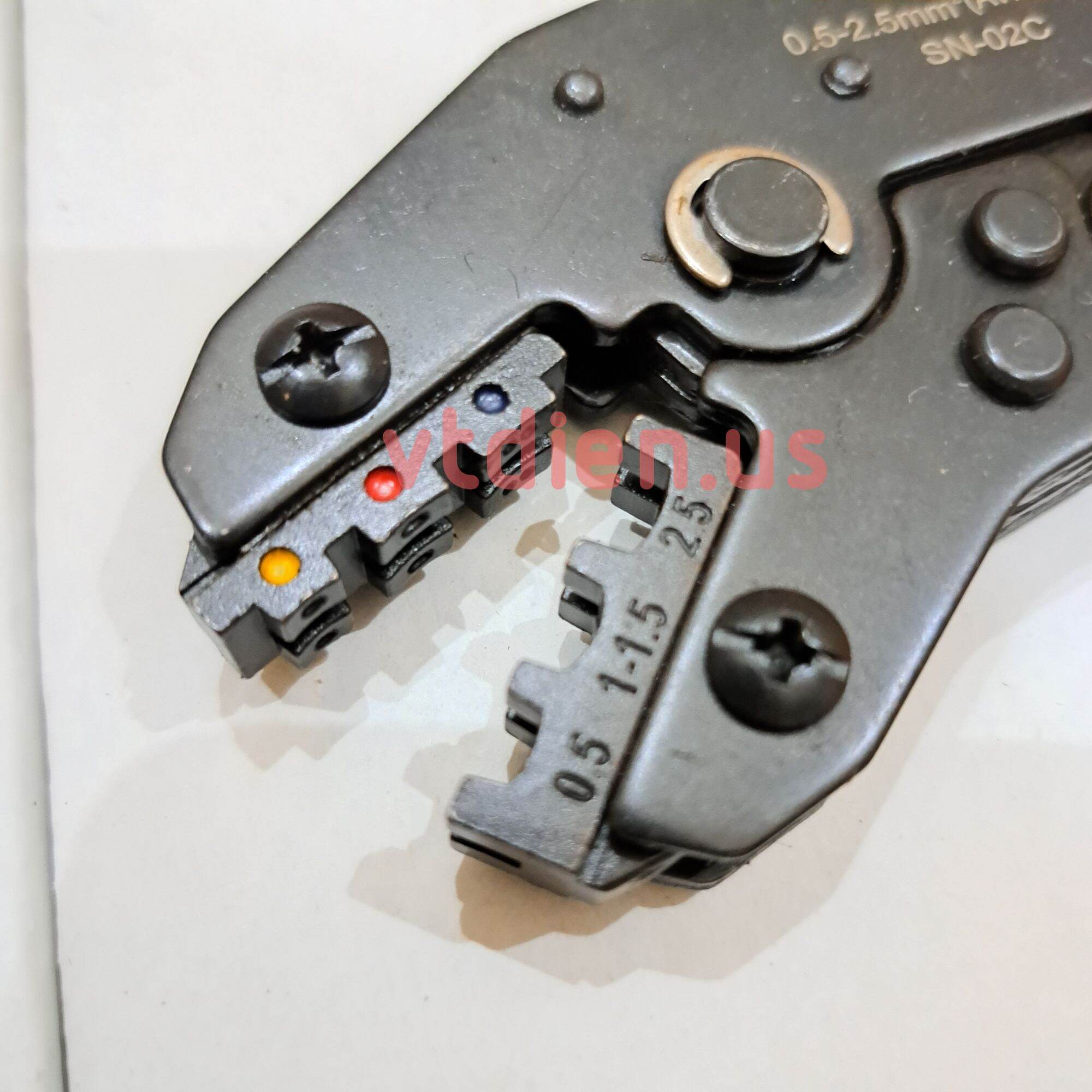 Kìm bấm cos bọc nhựa, cos tròn cos chẻ cos cắm bọc nhựa dây 0.25-2.5mm2 sn-02c sn02c
