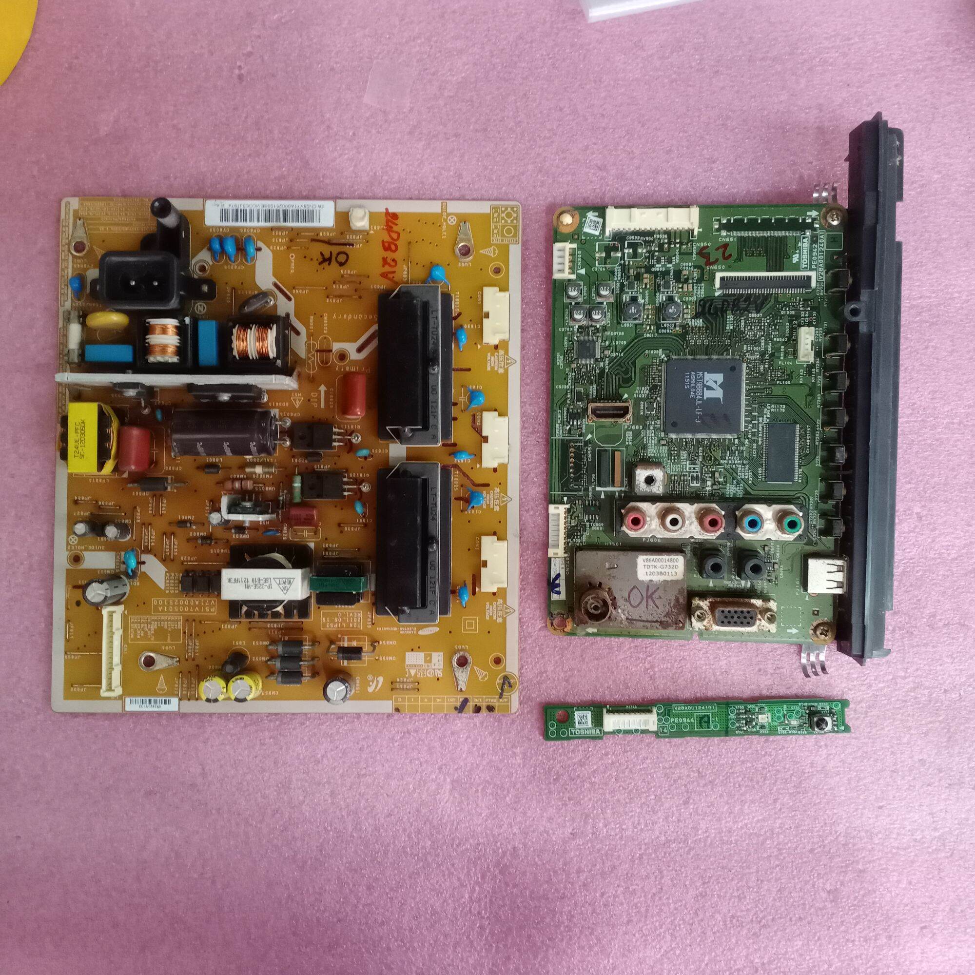 Bo mạch tivi Toshiba 24PB2V,bo xử lý, khiển, nguồn,main chính, chủ, mắt nhận