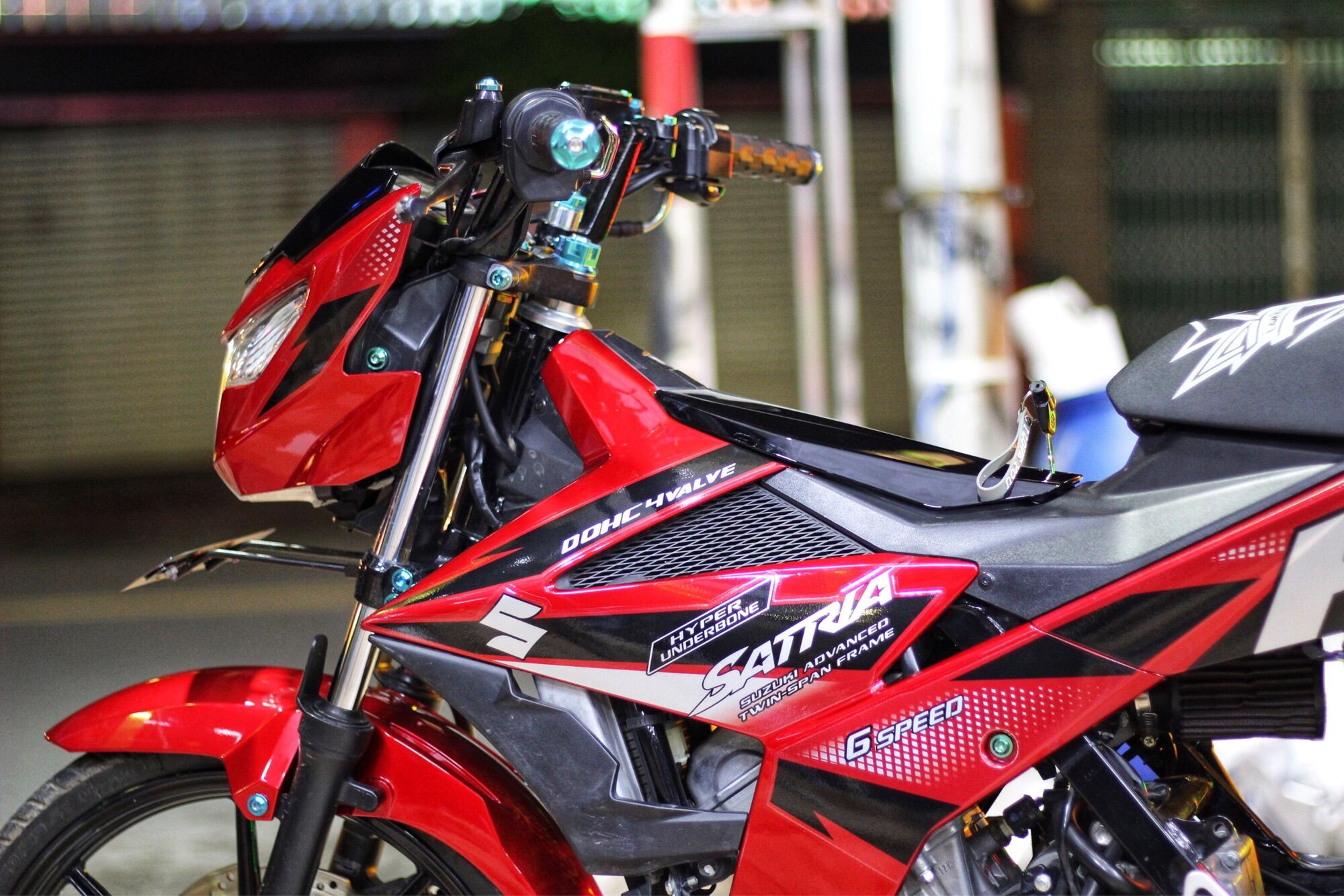 Tem satria f150 đỏ tem chế