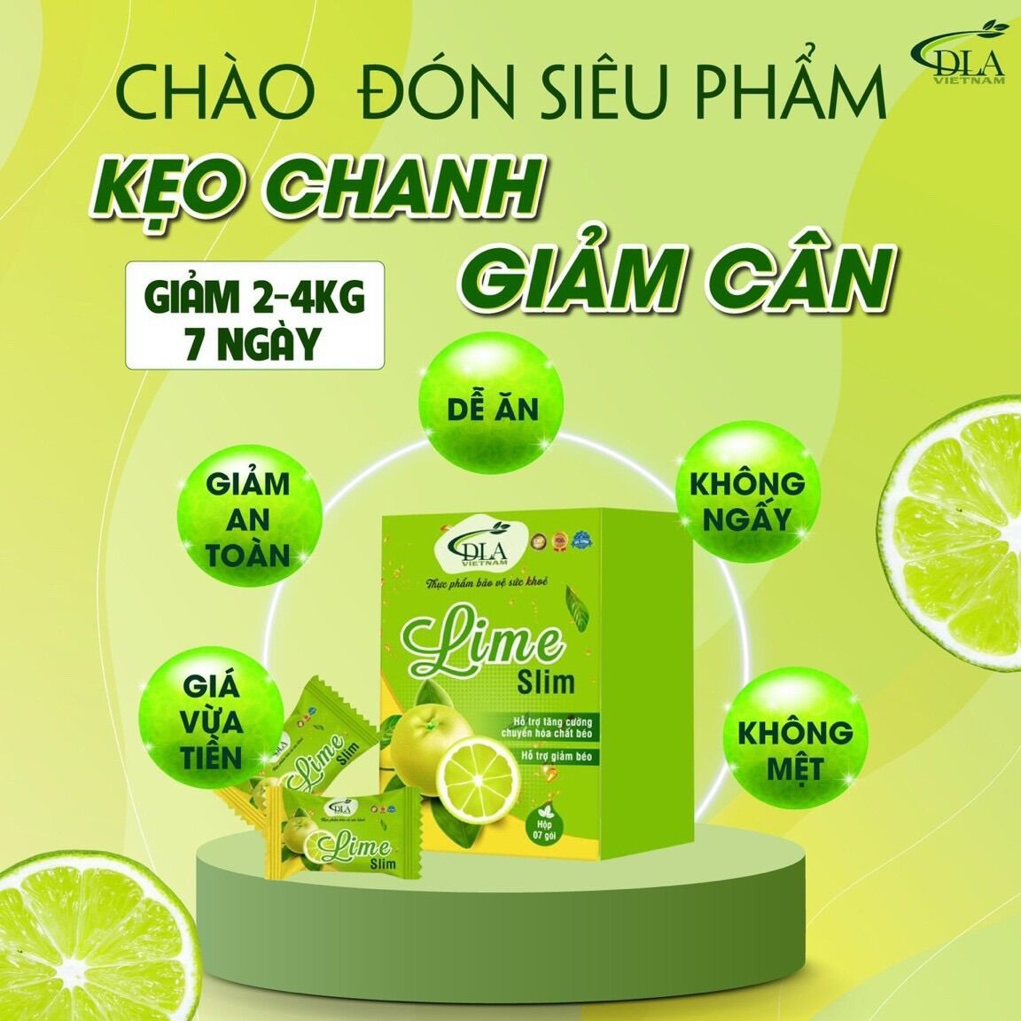 Kẹo dẻo chanh giảm cân hộp 7 viên