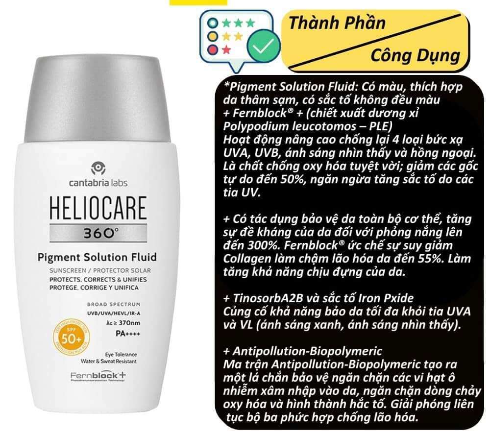 [Mẫu Mới] KEM CHỐNG NẮNG Heliocare Pigment Solution Fluid SPF 50+
