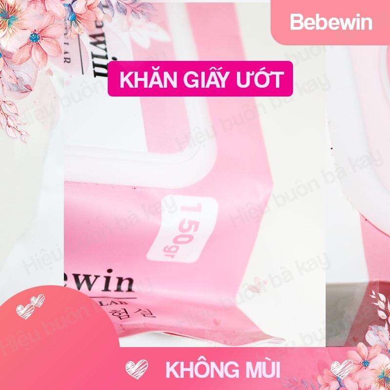 Sỉ Thùng 30 gói Khăn giấy ướt Bebewin không mùi công nghệ Hàn Quốc siêu dầy dặn 150 gr/khăn ướt cho bé