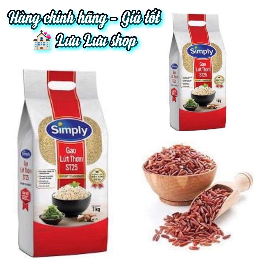 Gạo Lứt Thơm ST25 Simply túi hút chân không 1kg