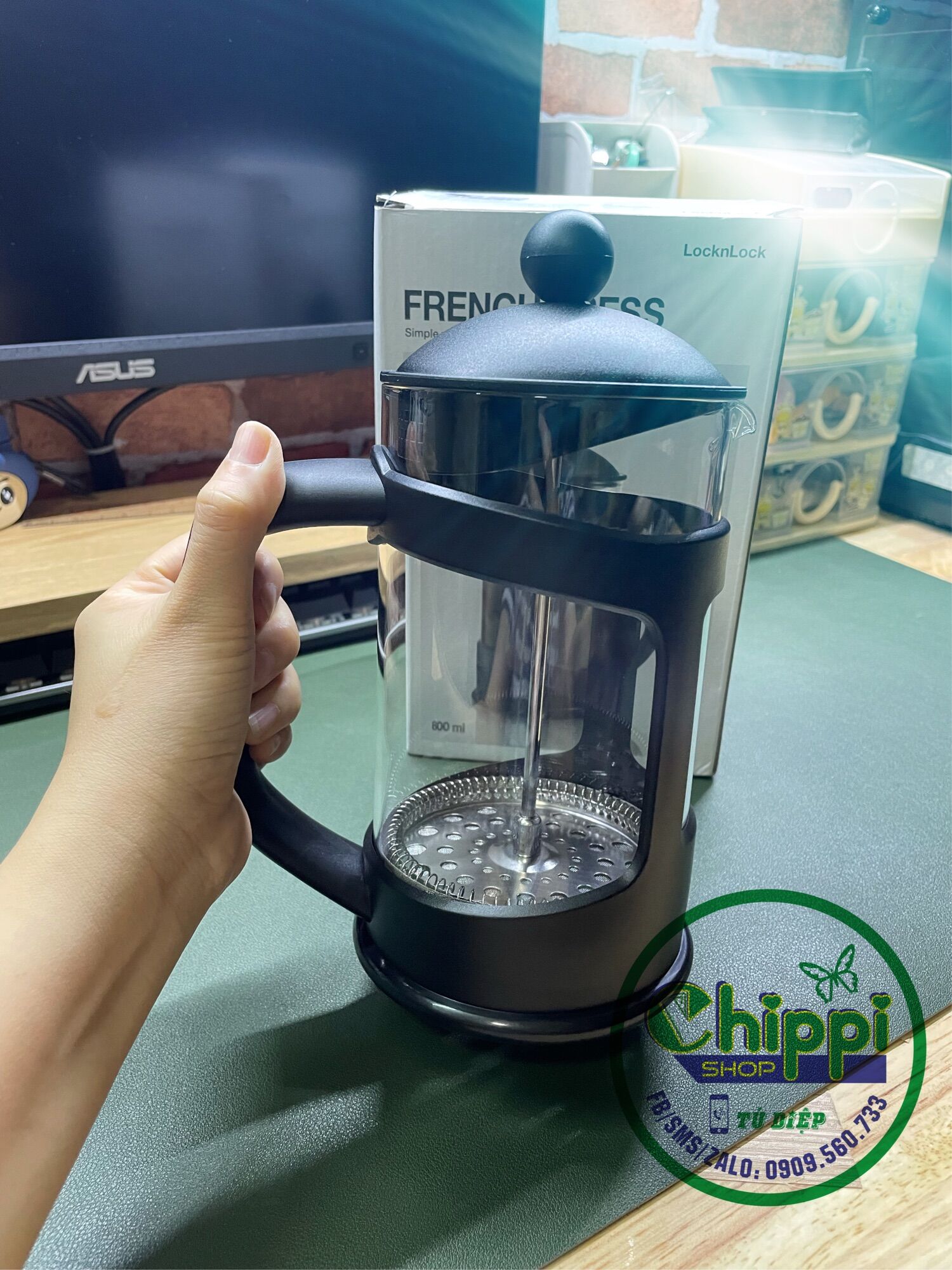 BÌNH PHA TRÀ - CAFE LOCK&LOCK 800ML FRENCH PRESSURE - LLG018