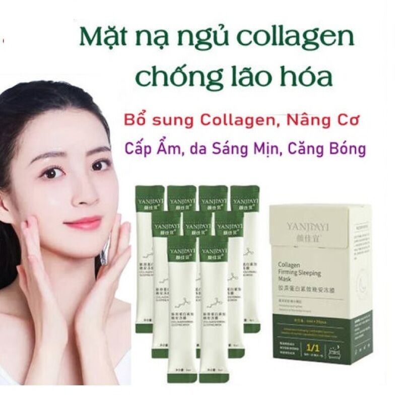 Mặt nạ ngủ Collagen dạng thạch nâng cơ YANJIAYI trắng da chống lão hoá