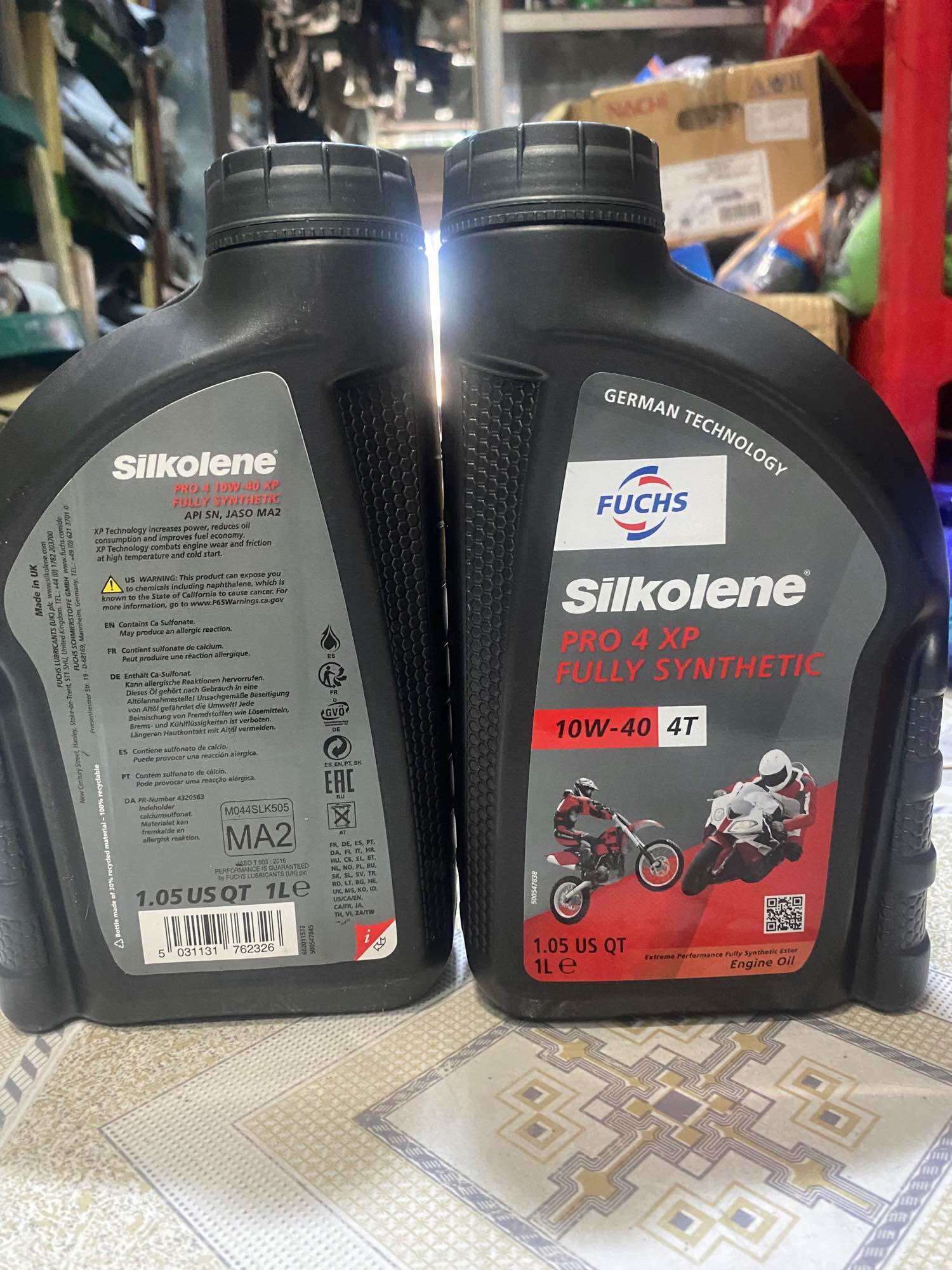 Nhớt fuchs silkolene 10w-40 full tổng họp cao cấp dành cho xe số chai 1 lít êm xe mát máy bảo vệ động cơ nhập khẩu Đức