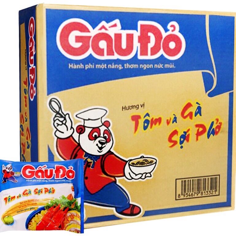 COMBO SỈ 1 thùng Mì Gấu Đỏ GÀ SỢI PHỞ (30goi*65g)