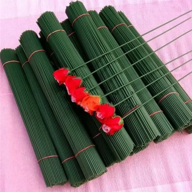Sét 5 Kẽm cành tròn, kẽm cành nhựa, cành kẽm làm hoa que thép làm hoa giấy nhún kẽm nhung làm nụ tầm xuân trang trí handmade