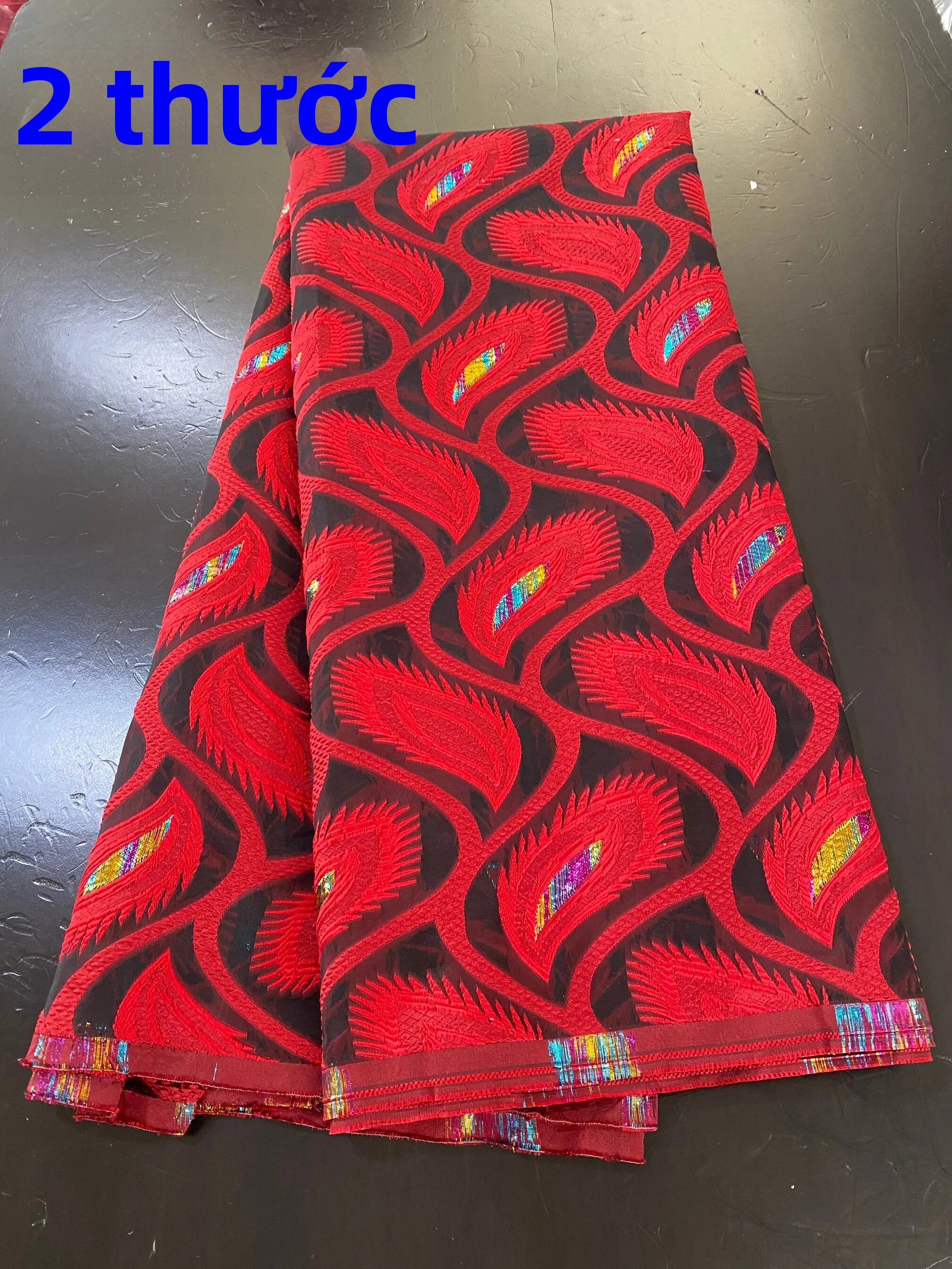 Vải Ren Jacquard Cao Cấp Chất Lượng Cao Của Nigeria Giảm Giá Đặc Biệt 2 Thước Thoáng Khí Đính Hạt Dùng May Váy Dự Tiệc Sang Trọng