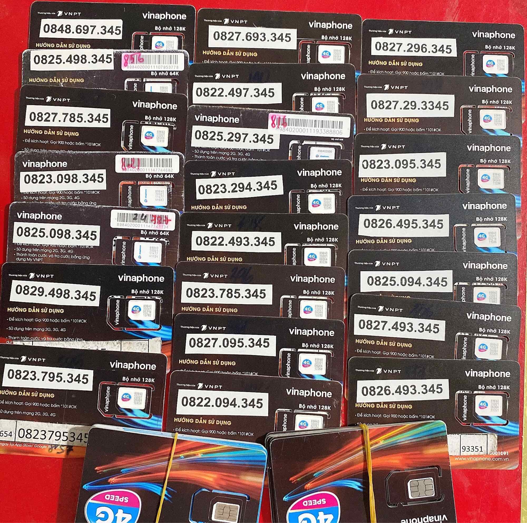 Sim Vina Số Dễ Nhớ Đuôi 345, 456, 678 [Sim chưa đăng ký, Khách tự đăng ký chính chủ tại cửa hàng nhé]