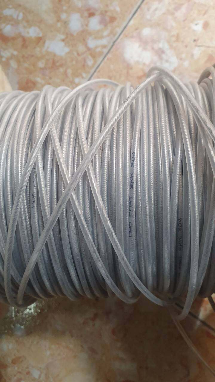 Dây cáp lưới an toàn ban công cửa sổ inox bọc nhựa Hoà Phát