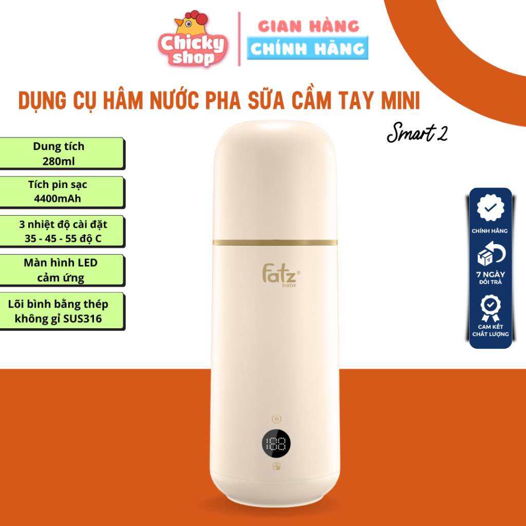 Dụng cụ hâm nước pha sữa cầm tay mini Smart 2 FATZBABY FB3625VA
