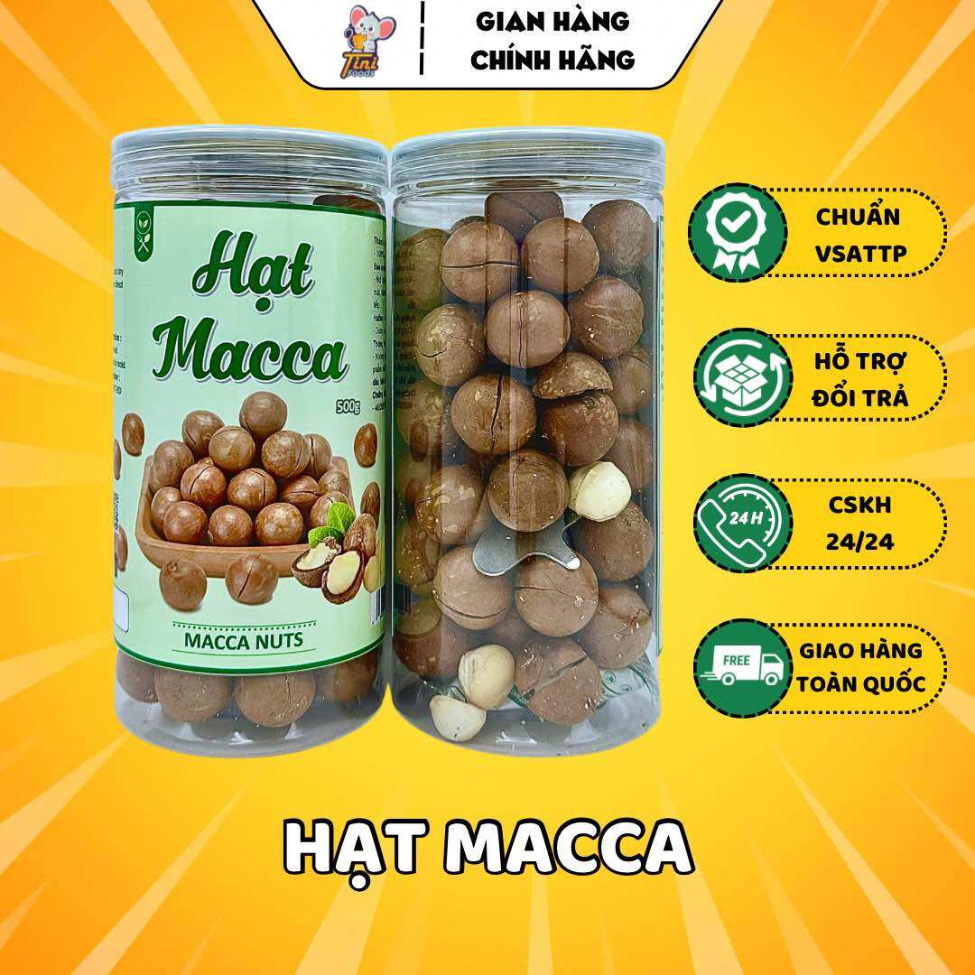 500g hạt macca nứt vỏ, hạt dinh dưỡng size trung loại 1 - đồ ăn vặt