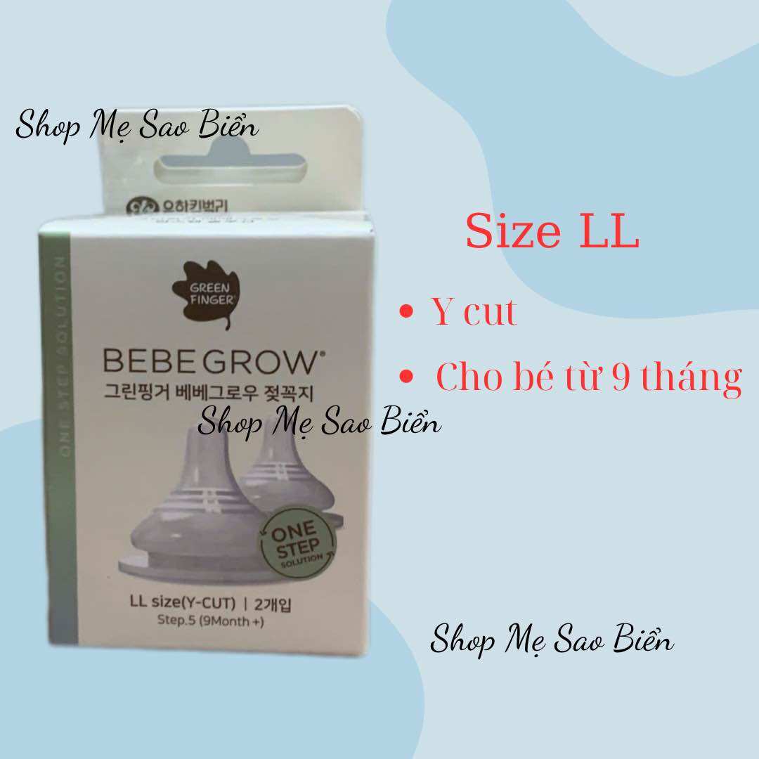 Núm ti bình sữa Green Finger Bebegrow Hàn Quốc chính hãng cho bé
