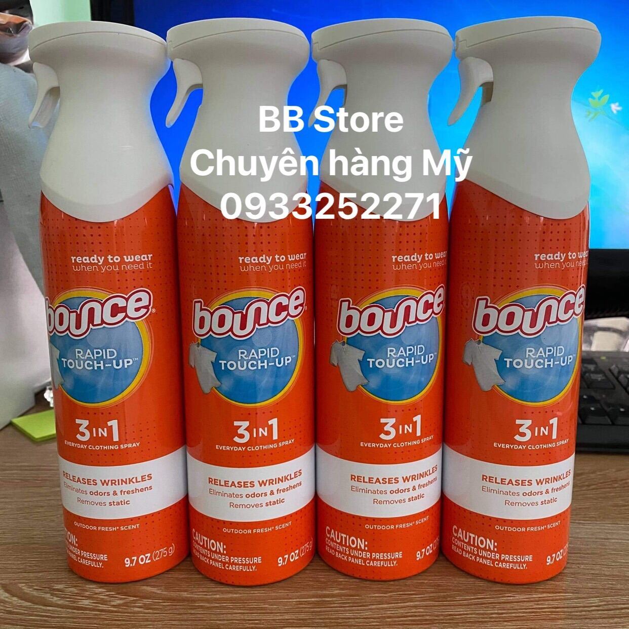 HCMChai xịt thẳng và khử mùi quần áo Bounce Hàng Mỹ chính hãng 1 chai