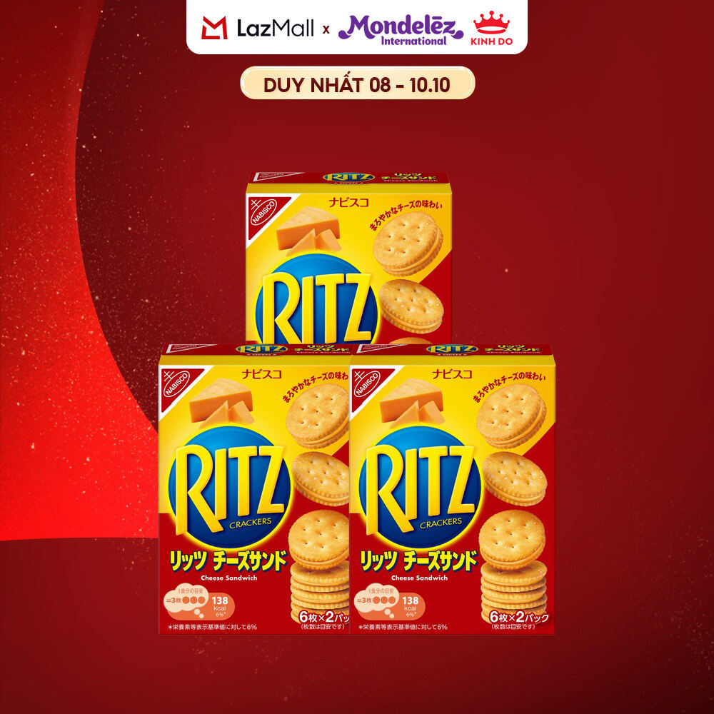 Bánh Quy Ritz Kẹp Kem Phô Mai, Combo 2/ Combo 3 Hộp X 106G (Hàng Xuất Khẩu Thị Trường Nhật)