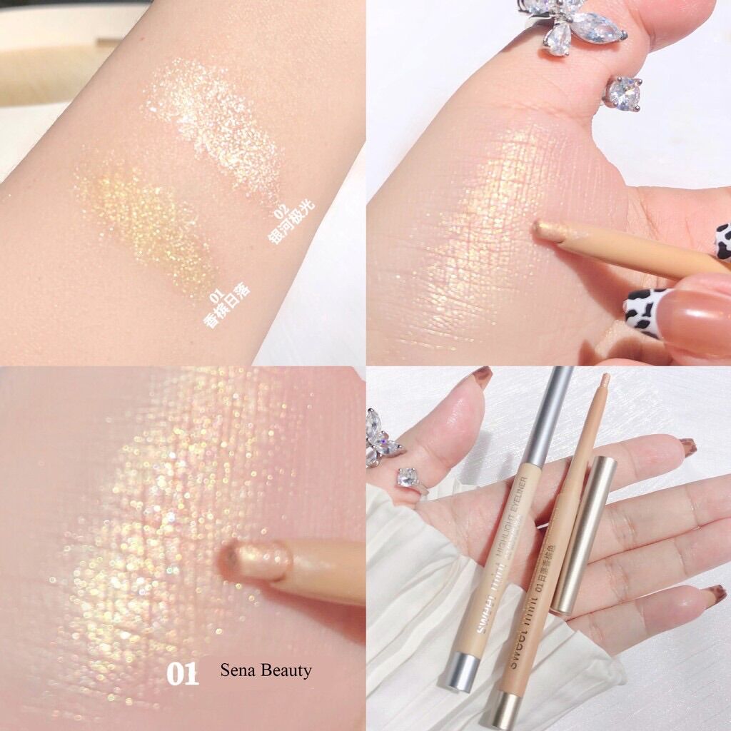 Bút sáp nhũ trang điểm bắt sáng Sweet Mint Highlight vỏ vàng Sena Beauty