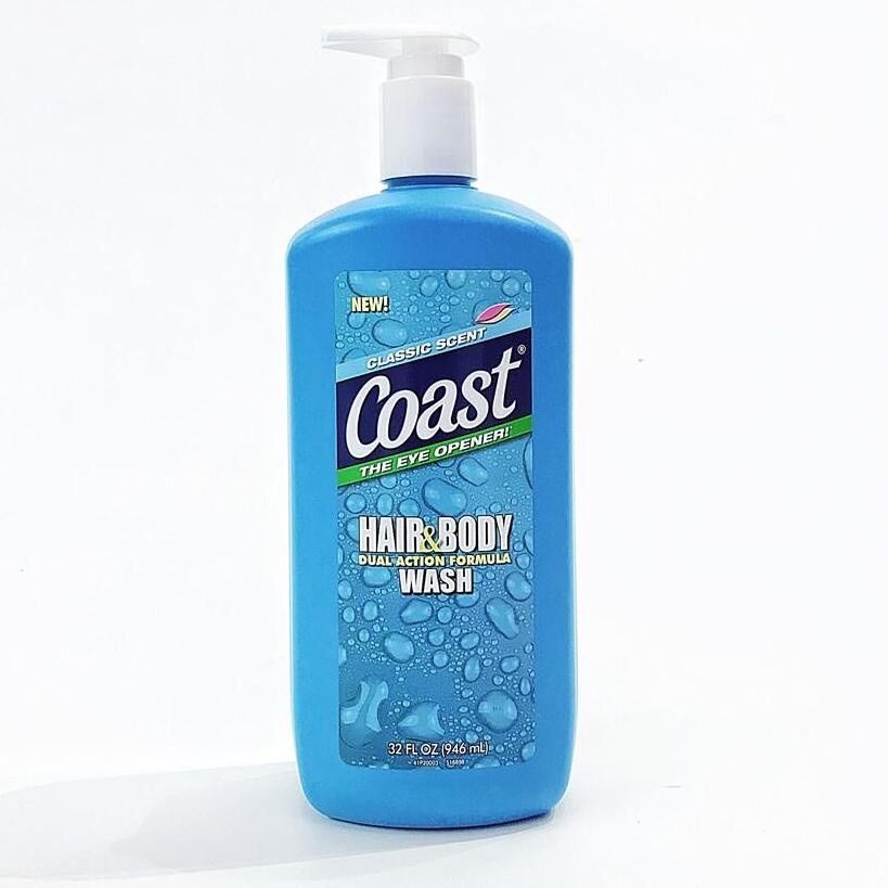 Sữa tắm gội coast mỹ chai lớn 946ml có vòi nhấn tiện dụng.