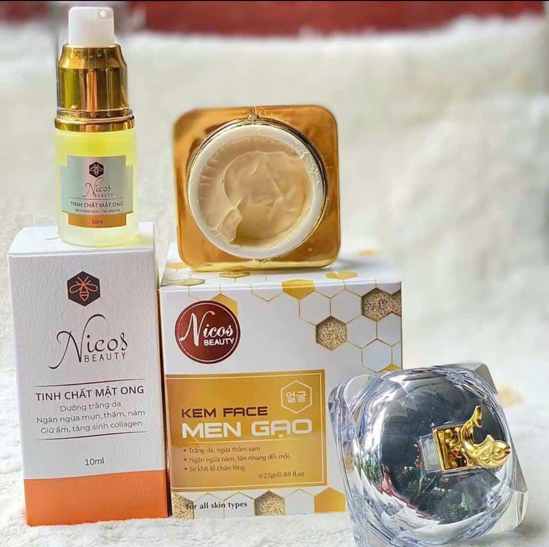 Combo kem + tinh chất men gạo nicos tặng thêm quà
