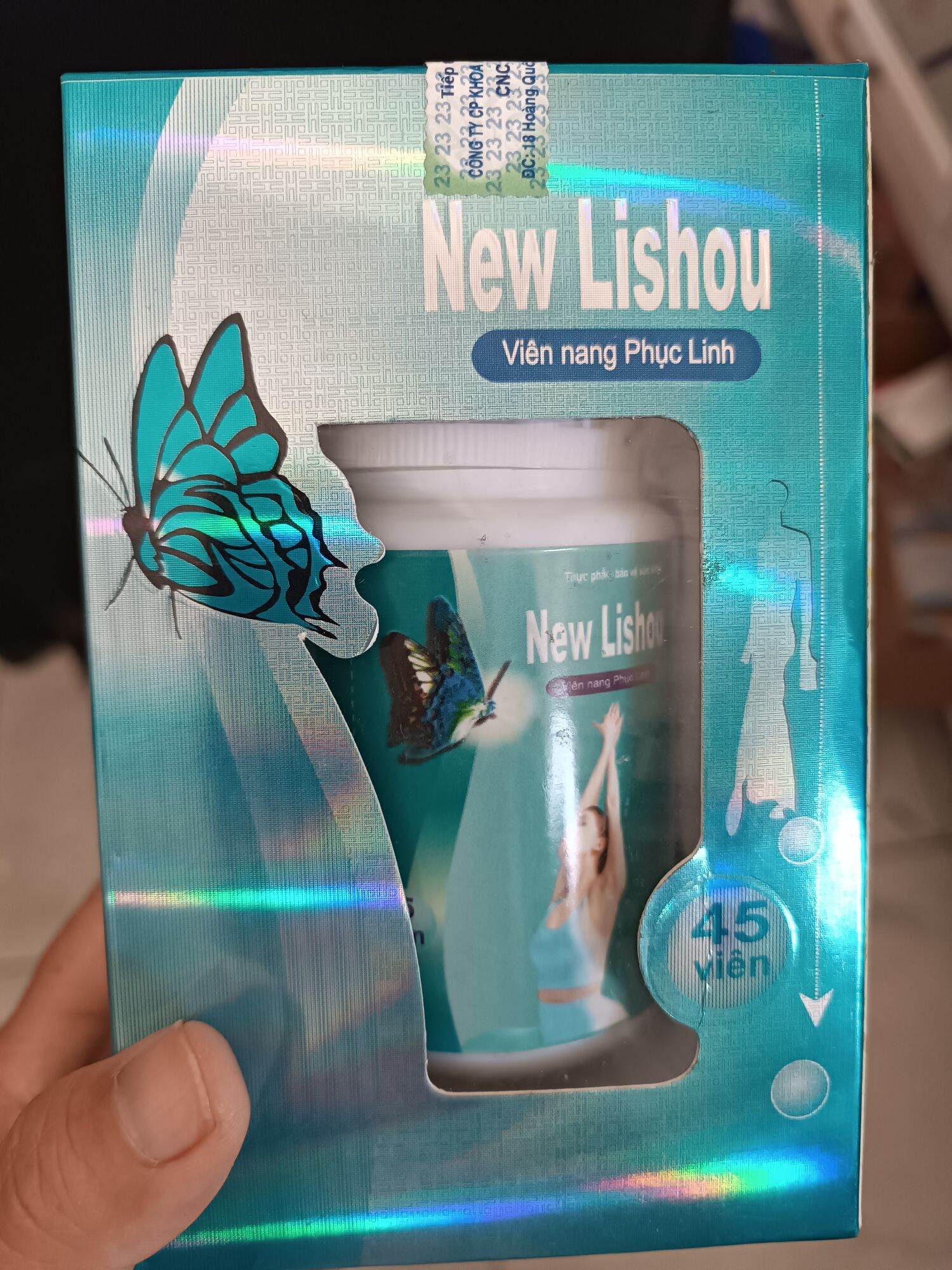 NEW LISHOU  VIÊN NANG PHỤC LINH Lọ 45 viên, Giảm cân, tan mỡ, giảm eo