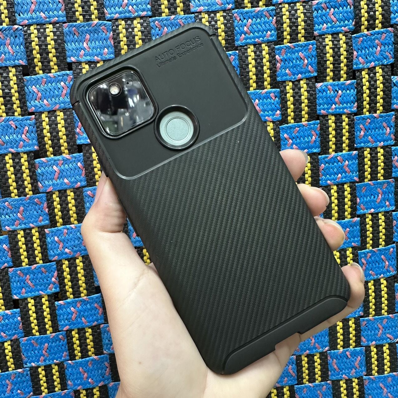 [ Ảnh thật ] Case ốp lưng Google Pixel 5 dẻo đen vân xước carbon
