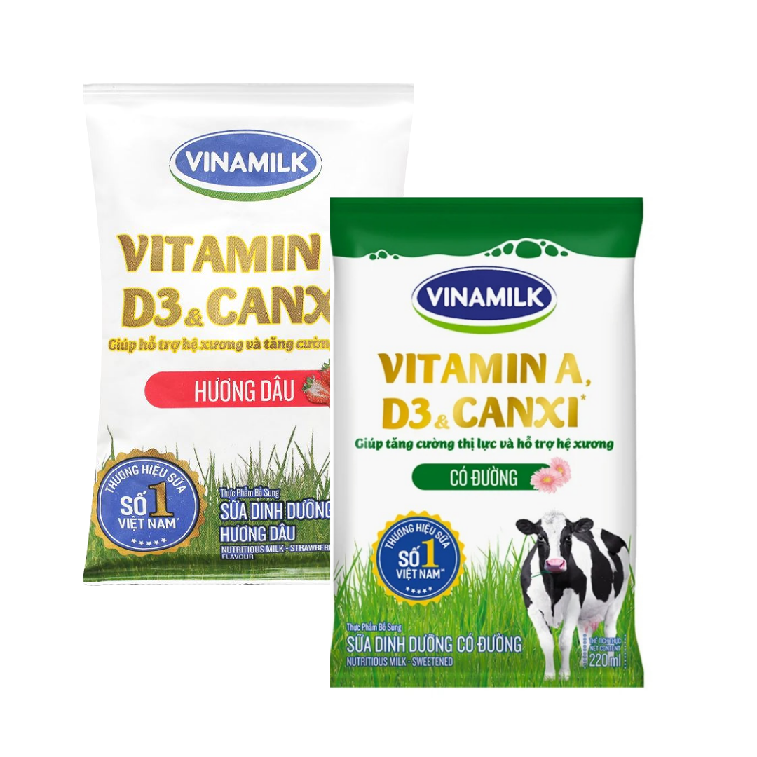 Combo 10 bịch sữa tươi tiệt trùng Vinamilk 220 ml