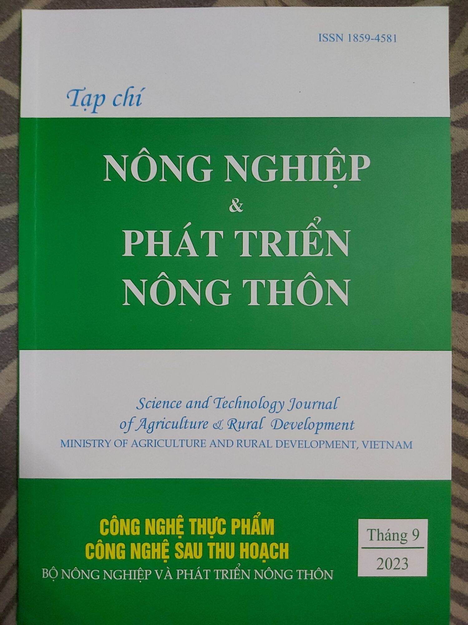 Tạp chí Nông nghiệp và phát triển nông thôn, số 20 năm 2023