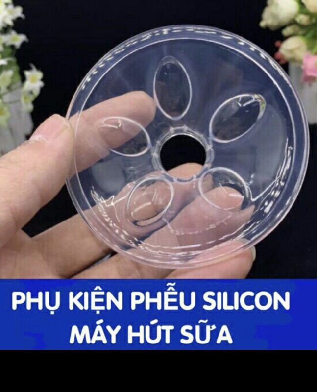 Phễu massage silicone máy hút sữa vân cánh hoa