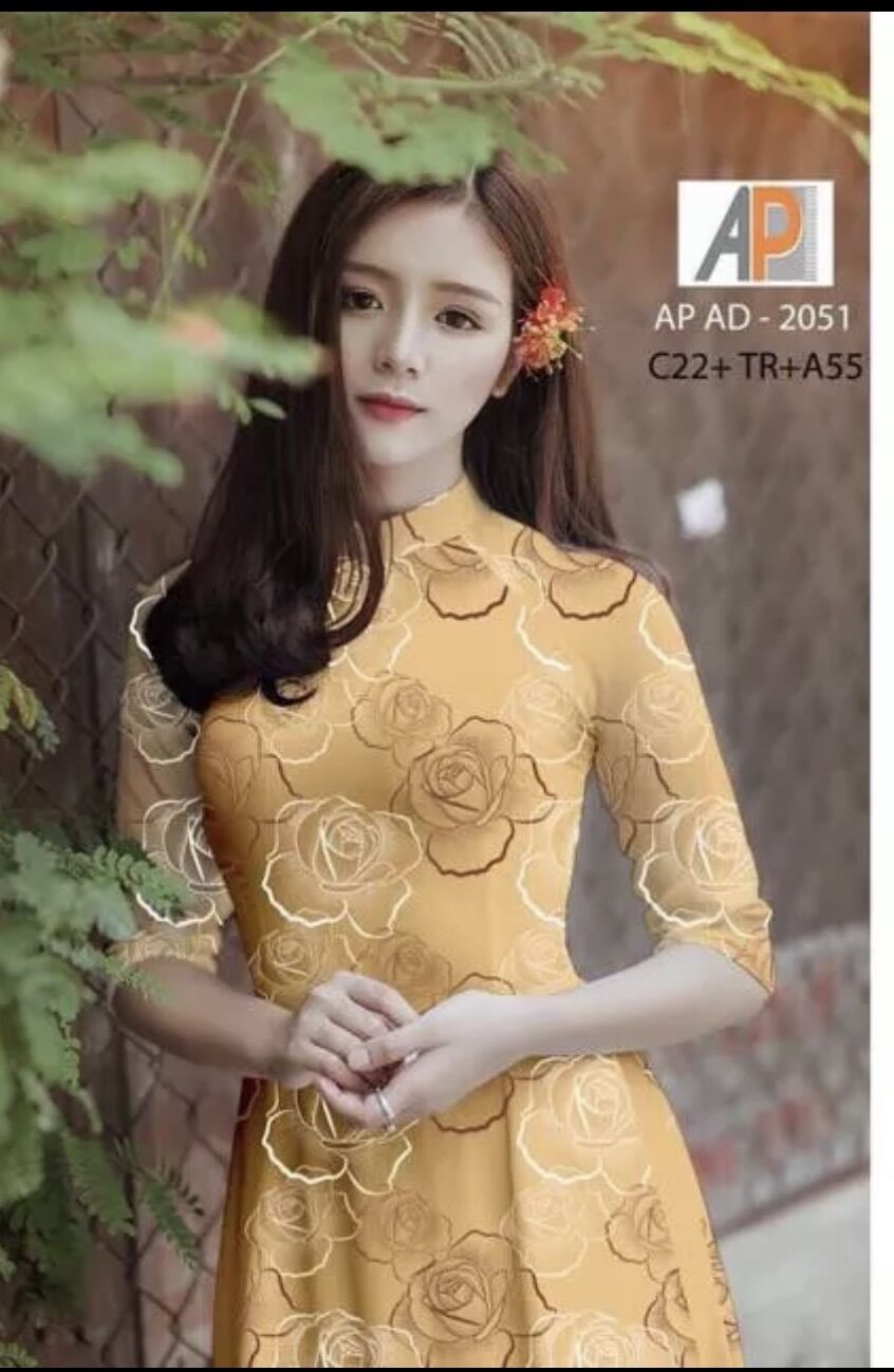 [HCM]Vải áo dài hoa hồng