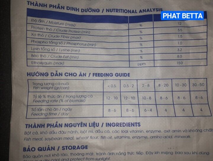 [100gram] Size 1 li. CÁM SIÊU ĐẠM 55% Protein. HẠT CHÌM