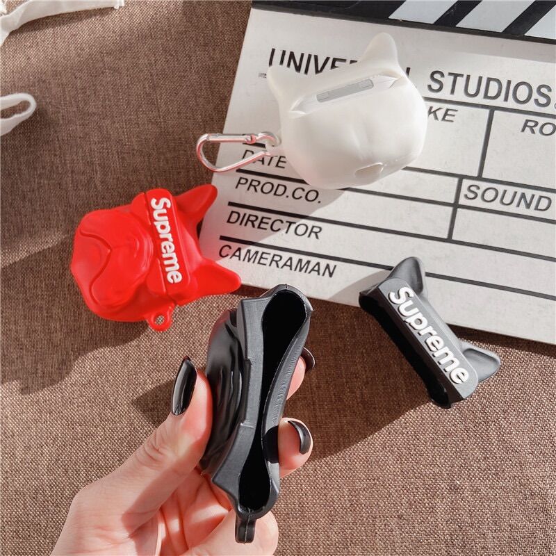 Case Airpods 1/2/pro Hình Chó Supreme