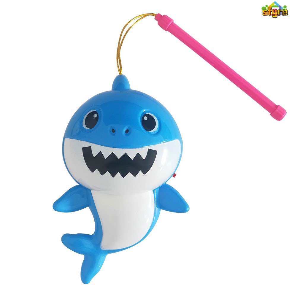 Đèn lồng trung thu cá mập Baby Shark Lồng đèn phát sáng dễ thương cho bé có nhạc và đèn