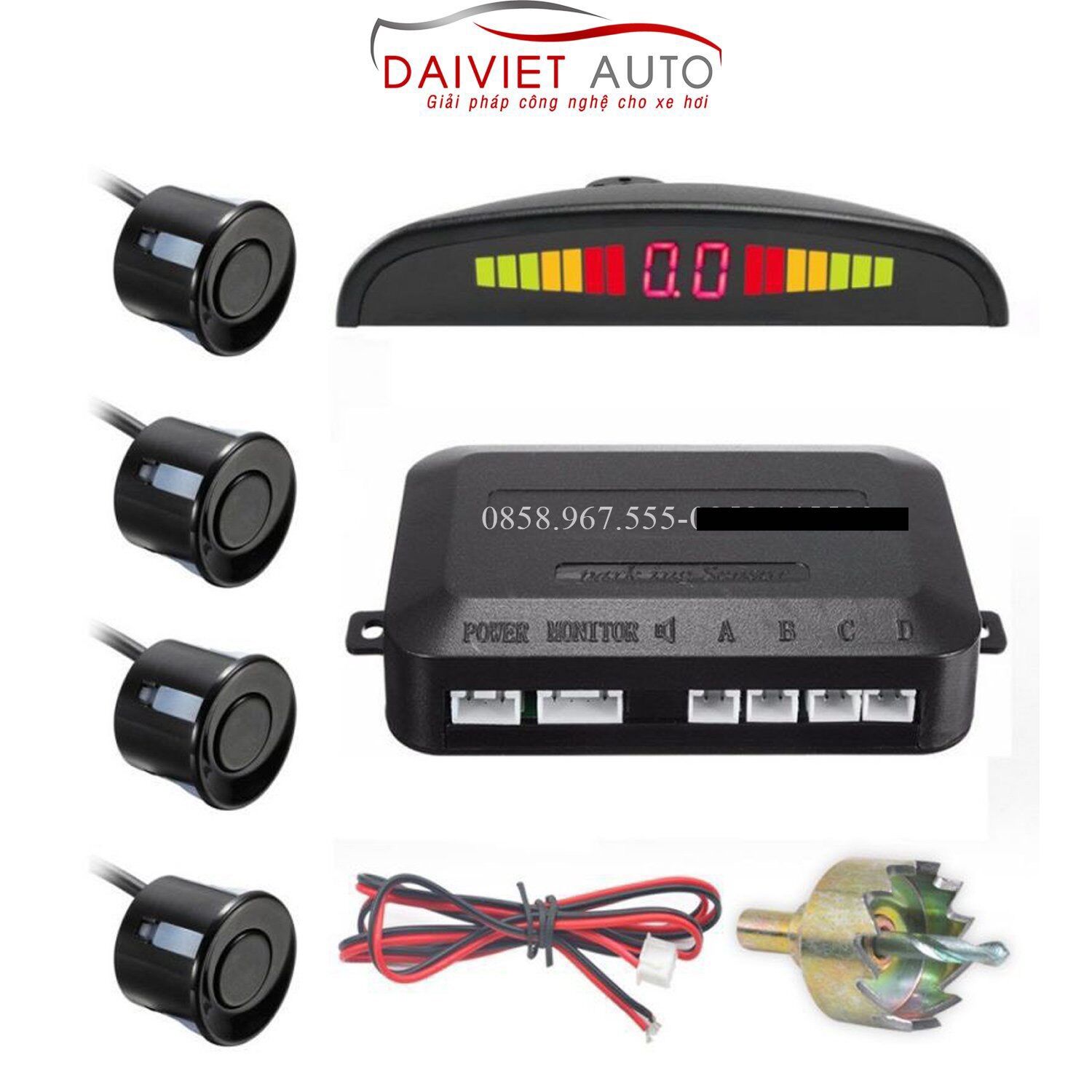 Bộ cảm biến lùi cảm biến va chạm tiến lùi 4-6-8 mắt 22mm | Đại việt Auto
