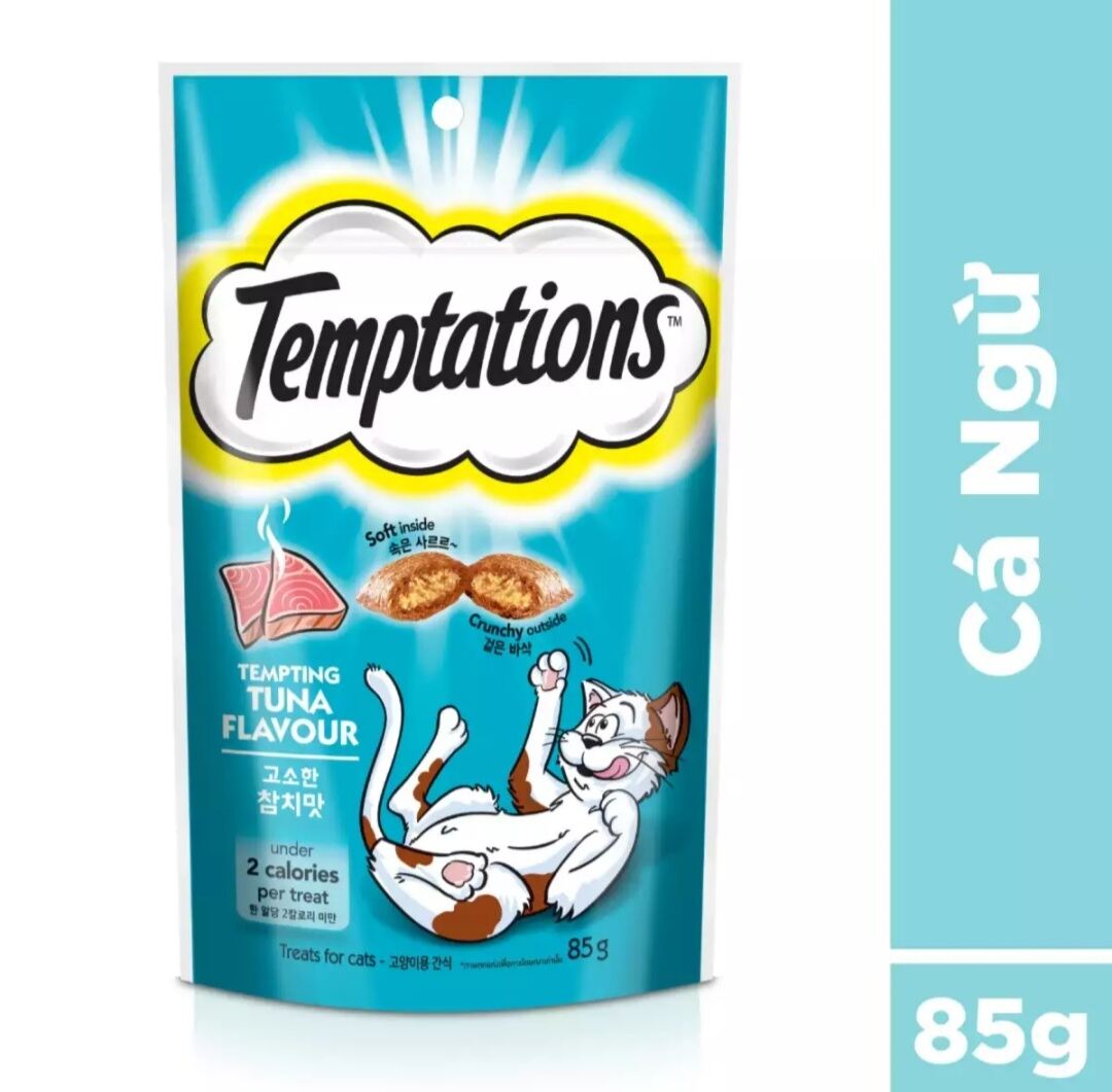 Hạt thưởng Temptations cho mèo vị Cá ngừ combo 3 85g